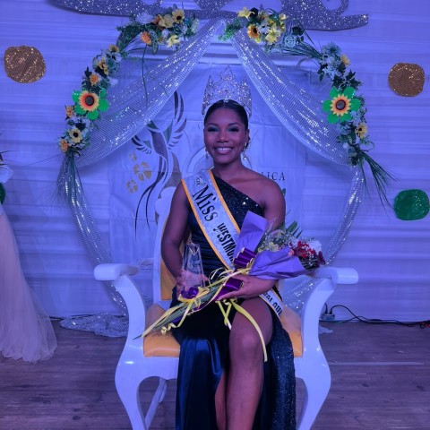 Miss Westmoreland Festival Queen 2026, Shanique Sommerville, smiles brightly moments after being crowned during the parish coronation showcase at the Sean Lavery Faith Hall in Savanna-la-Mar on Sunday, June 14.